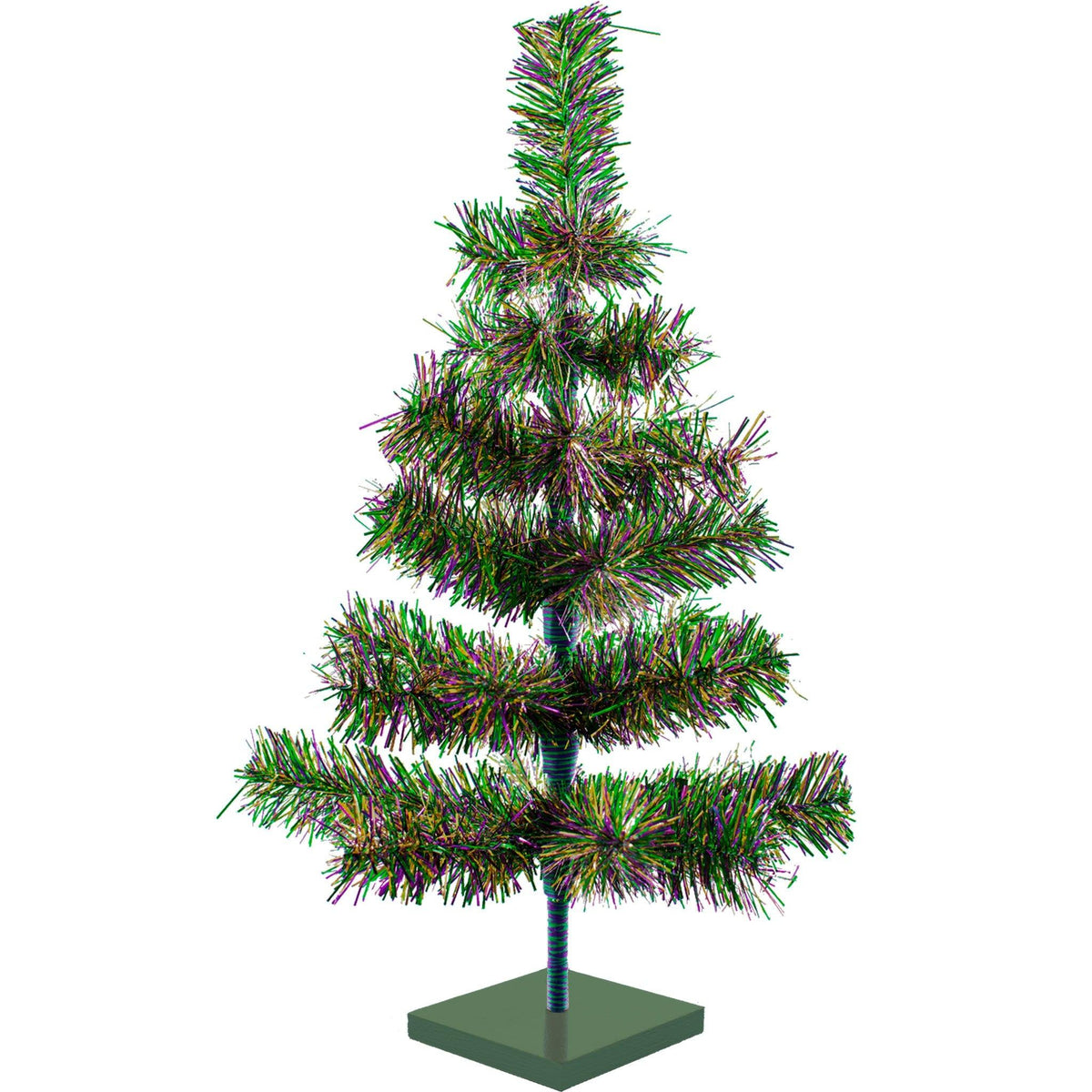 Lee Display's Festive Mardi Gras Tinsel Christmas Trees on sale only at leedisplay.com