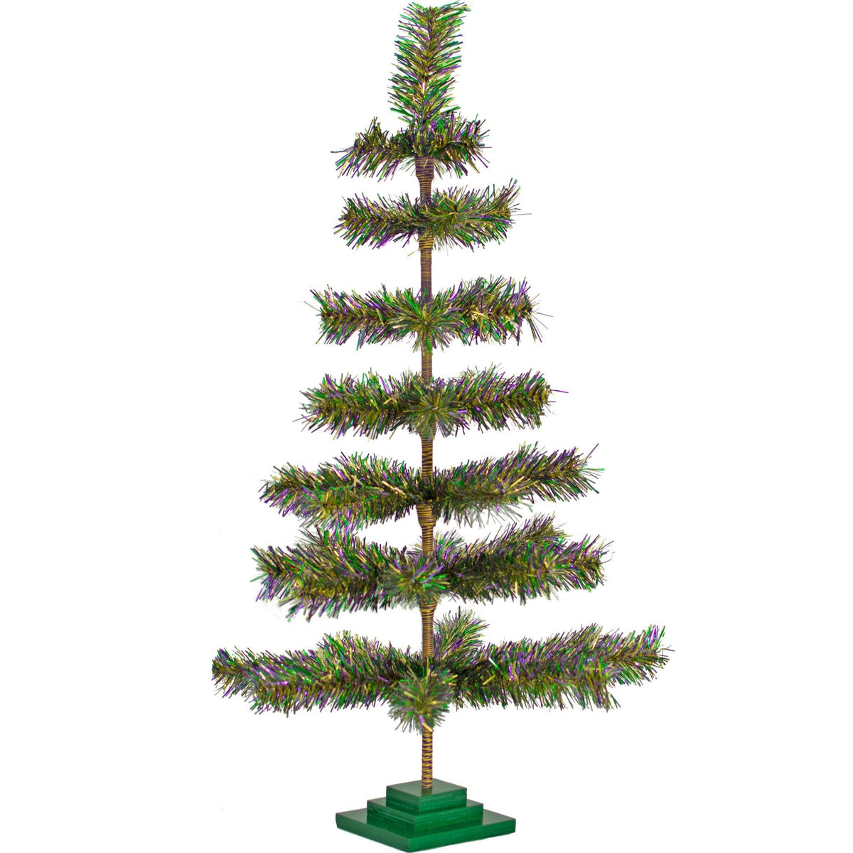 Lee Display's Festive Mardi Gras Tinsel Christmas Trees on sale only at leedisplay.com