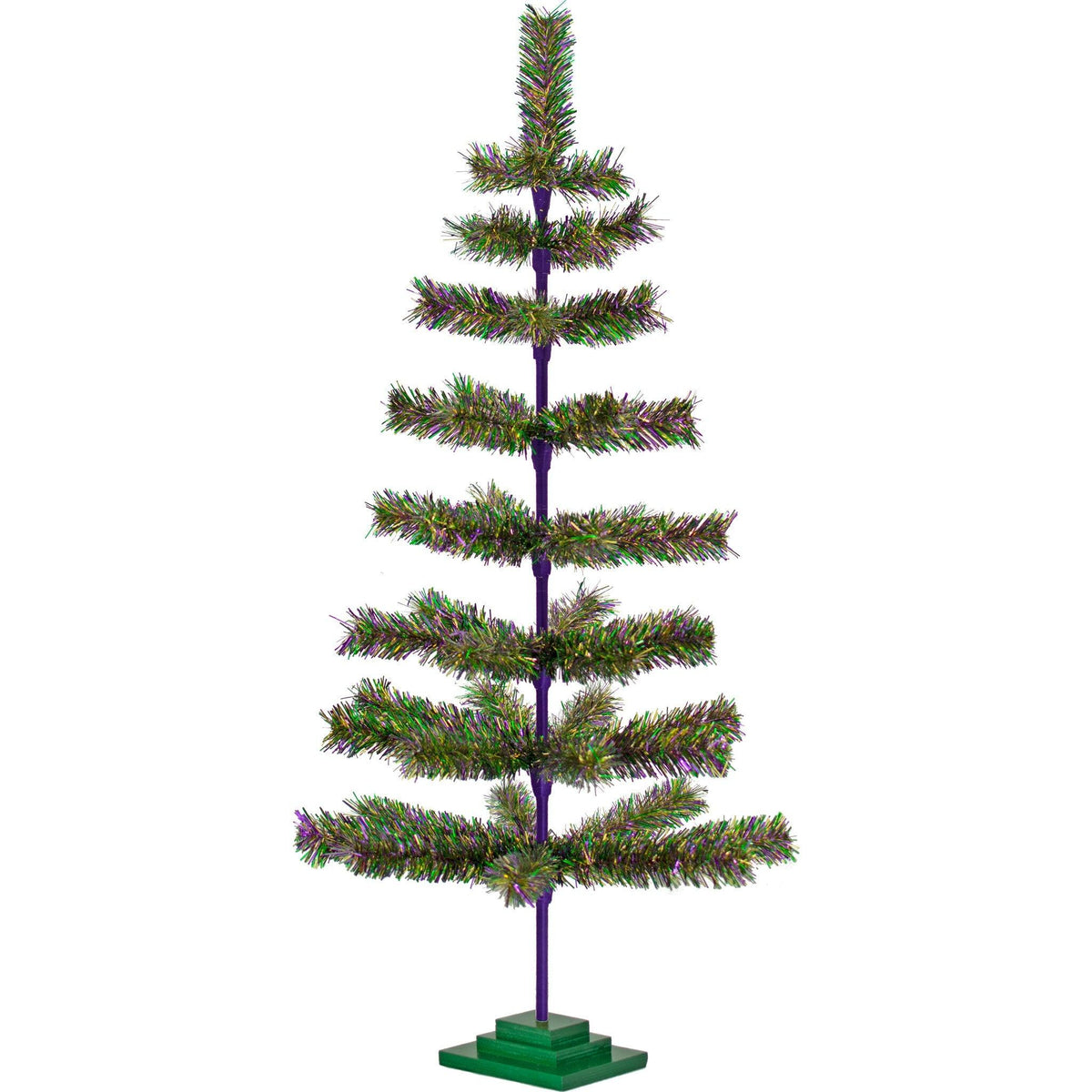 Lee Display's Festive Mardi Gras Tinsel Christmas Trees on sale only at leedisplay.com