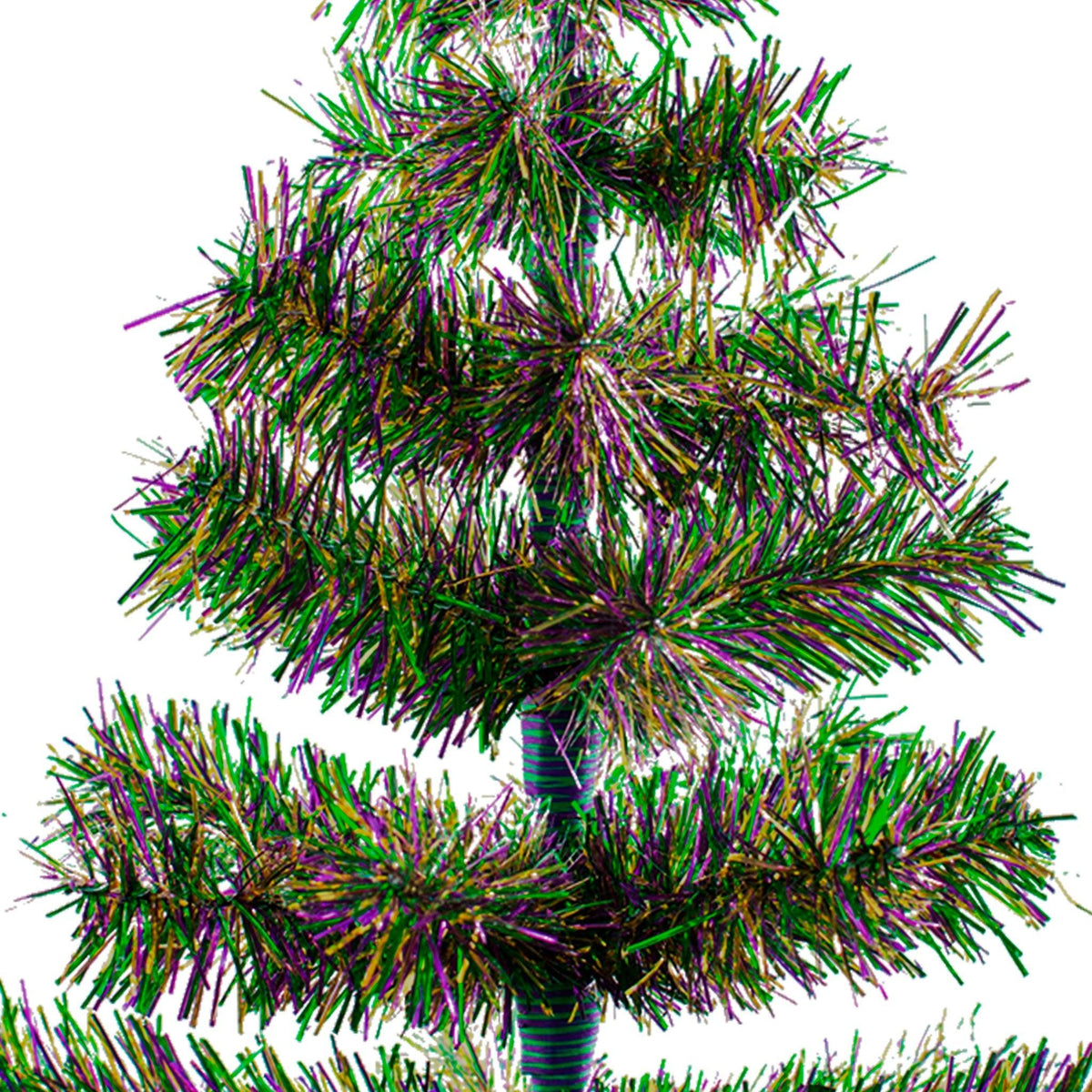 Lee Display's Festive Mardi Gras Tinsel Christmas Trees on sale only at leedisplay.com