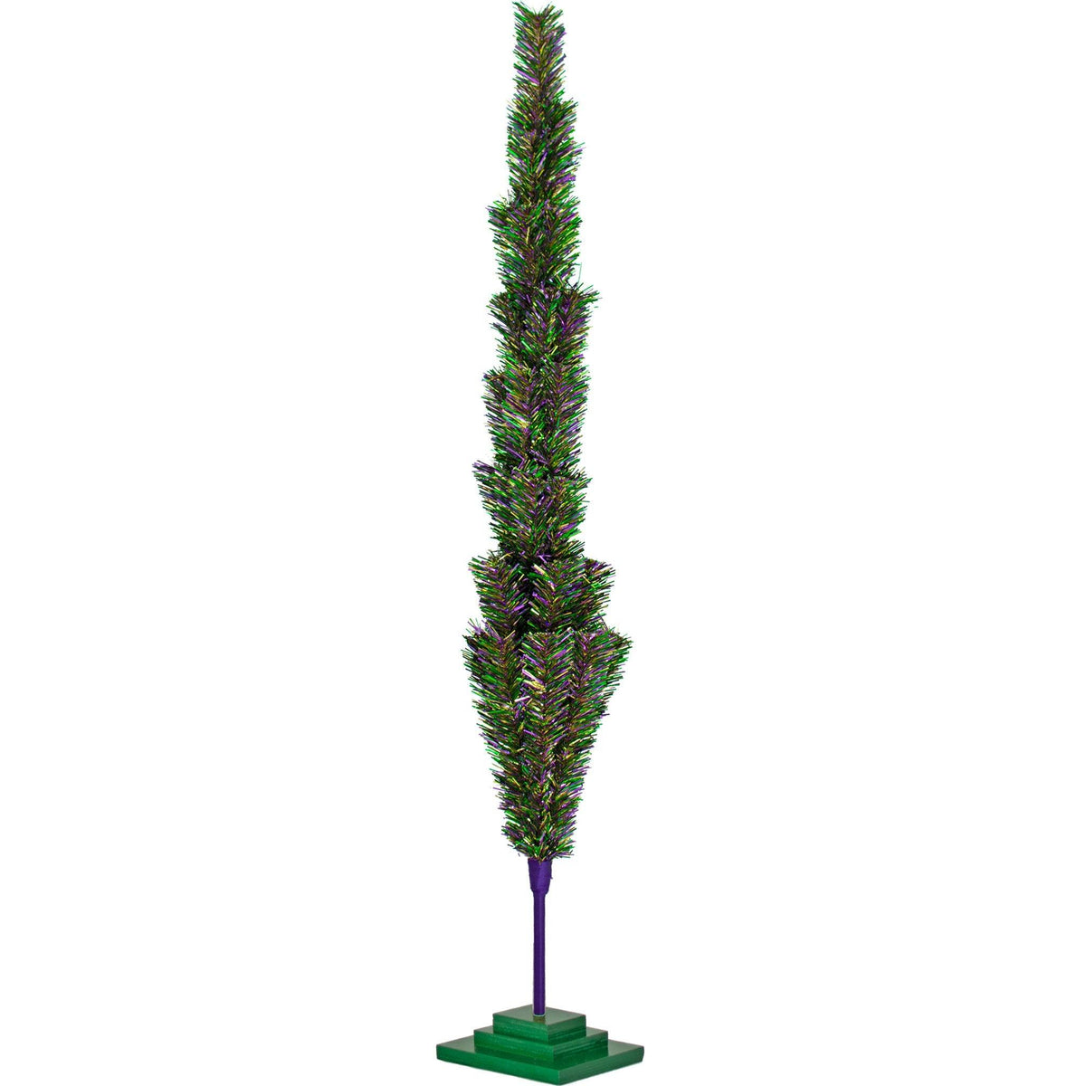 Lee Display's Festive Mardi Gras Tinsel Christmas Trees on sale only at leedisplay.com