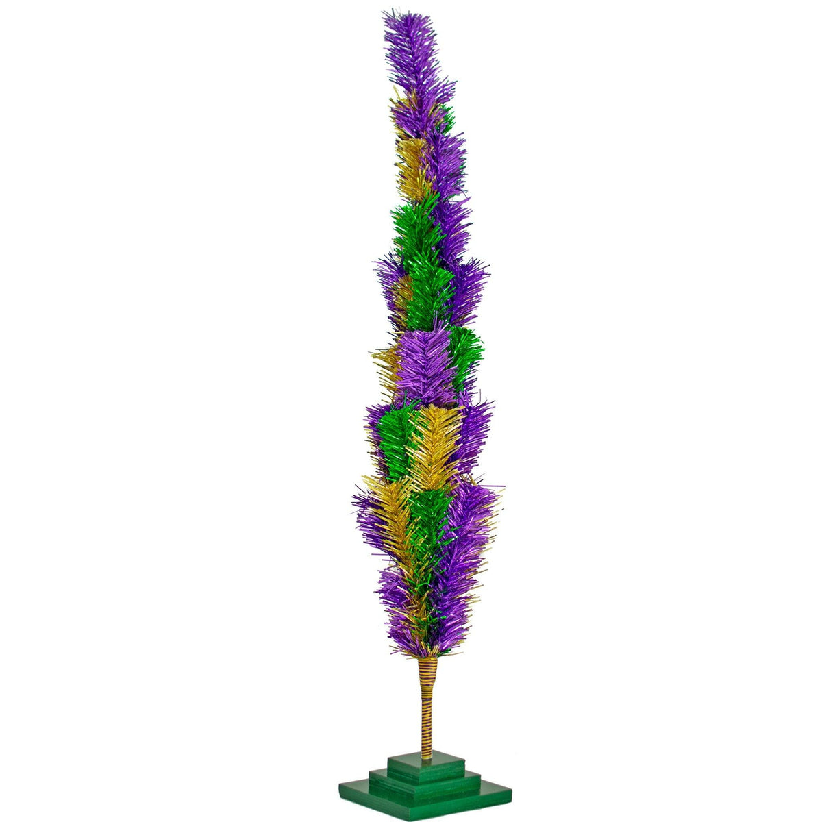 Introducing Lee Display's brand new Purple, Green, & Gold Christmas Trees made by hand in the USA!    Decorate your holidays with a classic Mardi Gras-themed Tinsel Christmas Tree on sale at leedisplay.com