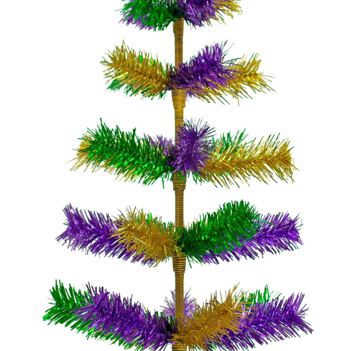 Introducing Lee Display's brand new Purple, Green, & Gold Christmas Trees made by hand in the USA! Decorate your holidays with a classic Mardi Gras-themed Tinsel Christmas Tree on sale at leedisplay.com