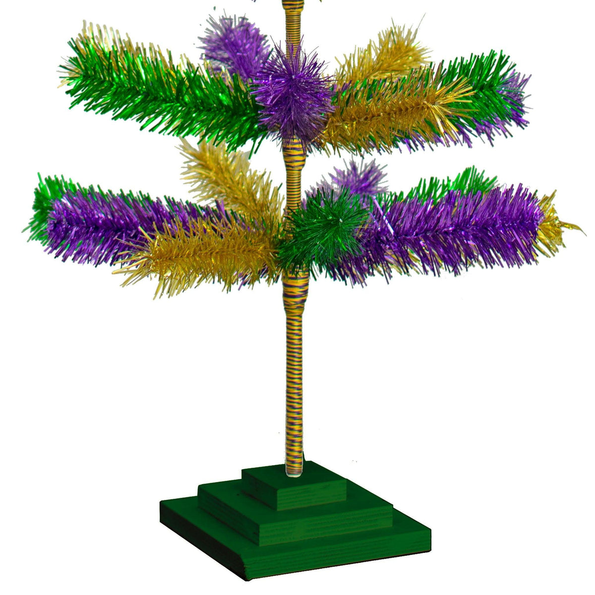 Introducing Lee Display's brand new Purple, Green, & Gold Christmas Trees made by hand in the USA! Decorate your holidays with a classic Mardi Gras-themed Tinsel Christmas Tree on sale at leedisplay.com