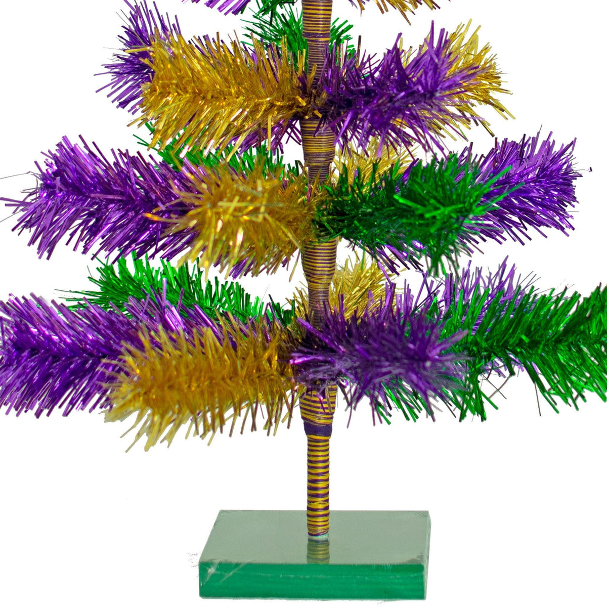 Introducing Lee Display's brand new Purple, Green, & Gold Christmas Trees made by hand in the USA!    Decorate your holidays with a classic Mardi Gras-themed Tinsel Christmas Tree on sale at leedisplay.com