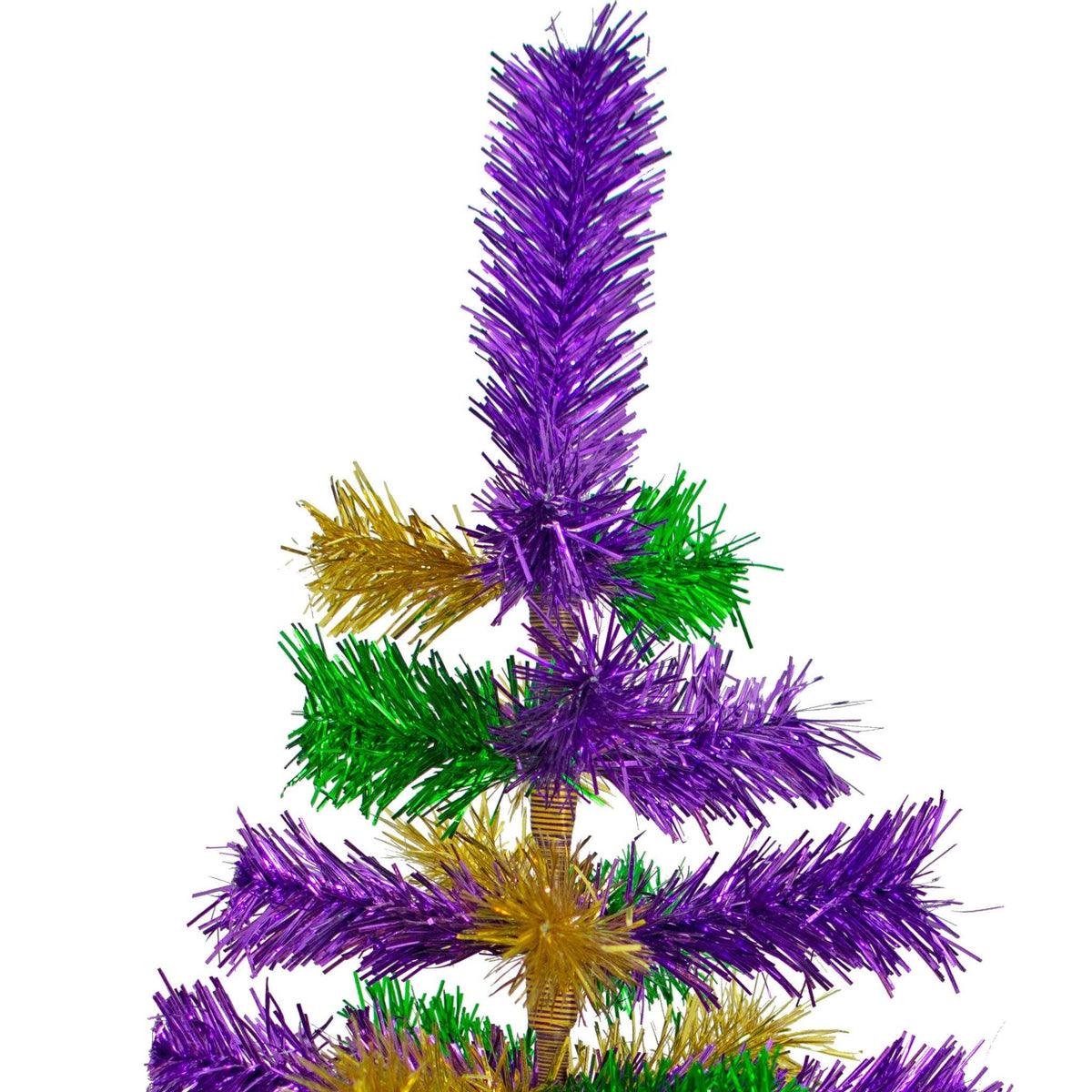 Introducing Lee Display's brand new Purple, Green, & Gold Christmas Trees made by hand in the USA!    Decorate your holidays with a classic Mardi Gras-themed Tinsel Christmas Tree on sale at leedisplay.com