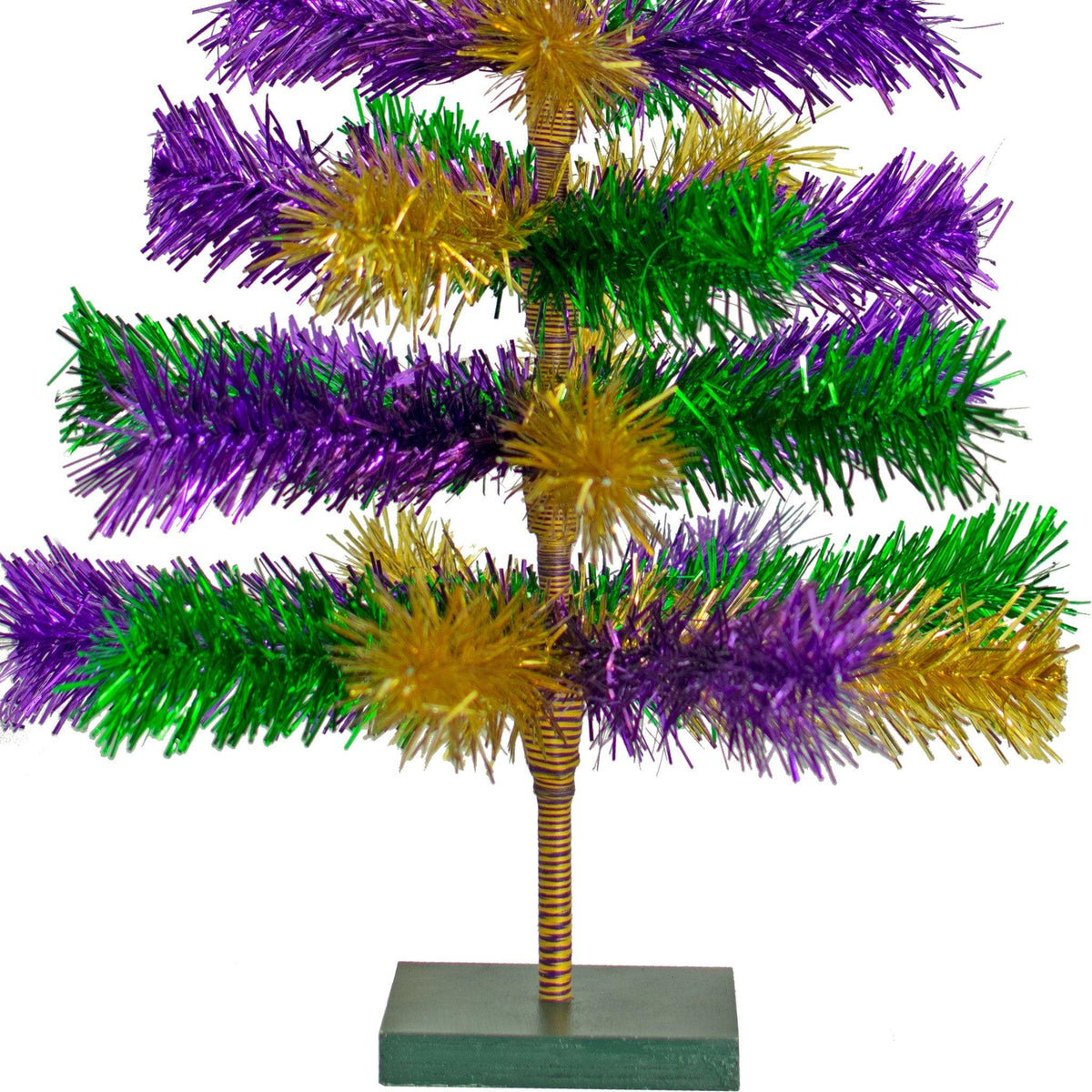 Introducing Lee Display's brand new Purple, Green, & Gold Christmas Trees made by hand in the USA!    Decorate your holidays with a classic Mardi Gras-themed Tinsel Christmas Tree on sale at leedisplay.com