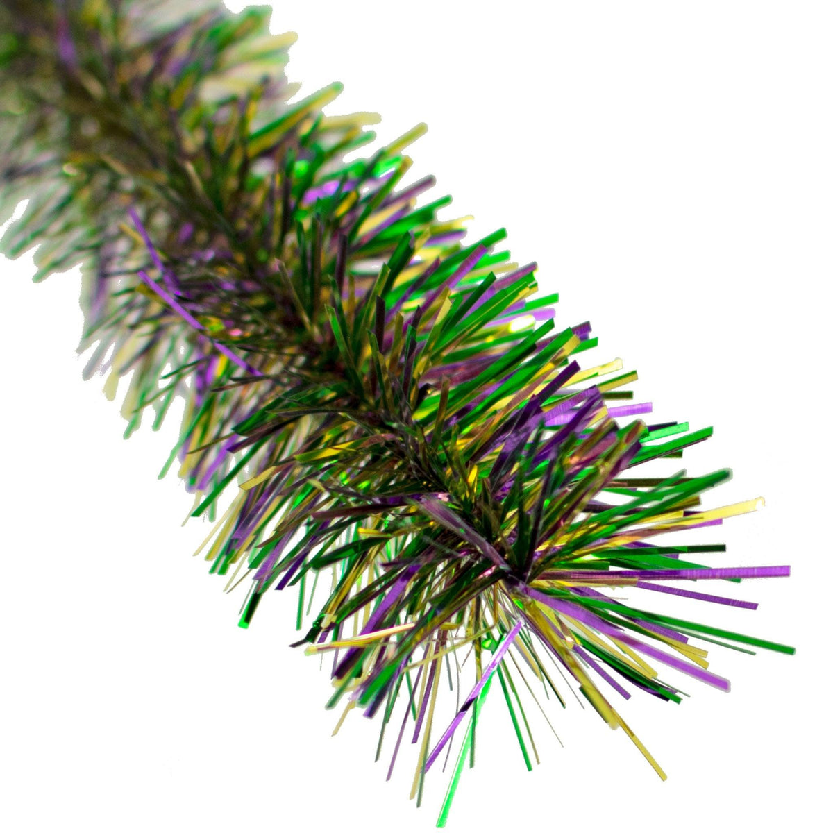 Lee Display's brand new 25ft Mardi Gras themed Tinsel Garlands and Fringe Embellishments on sale at leedisplay.com