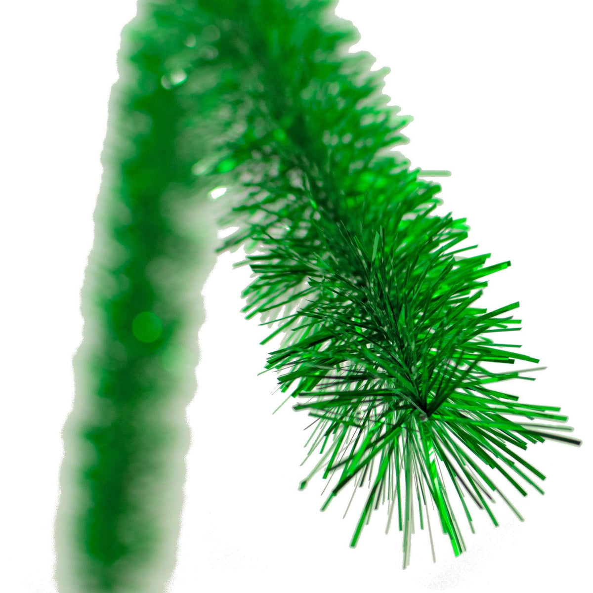 Lee Display's brand new Shiny Metallic Green Tinsel Garlands and Fringe Embellishments on sale at leedisplay.com