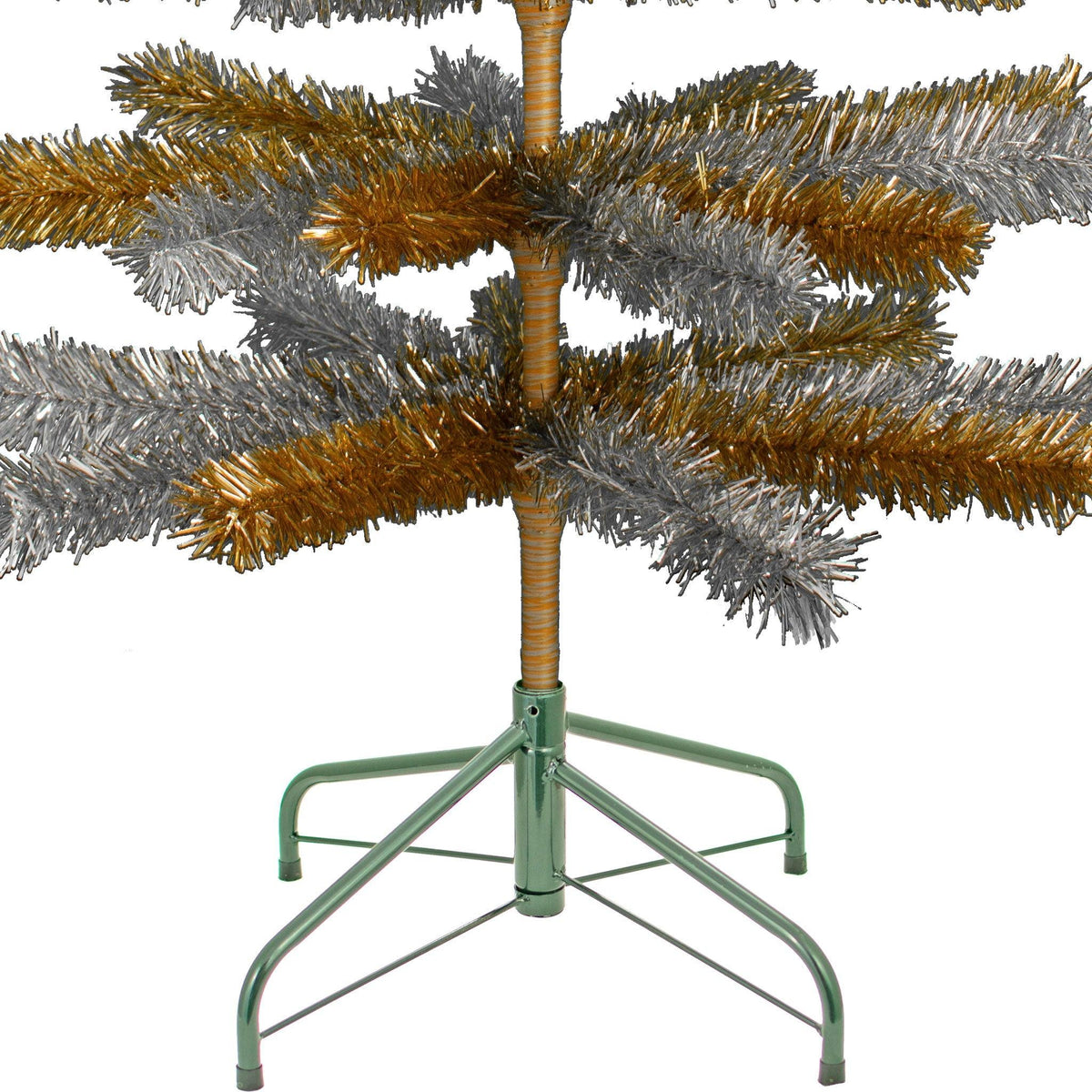 Orange & Silver Mixed Tinsel Christmas Tree - Lee Display