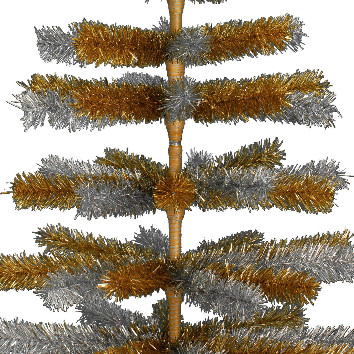 Orange & Silver Mixed Tinsel Christmas Tree - Lee Display