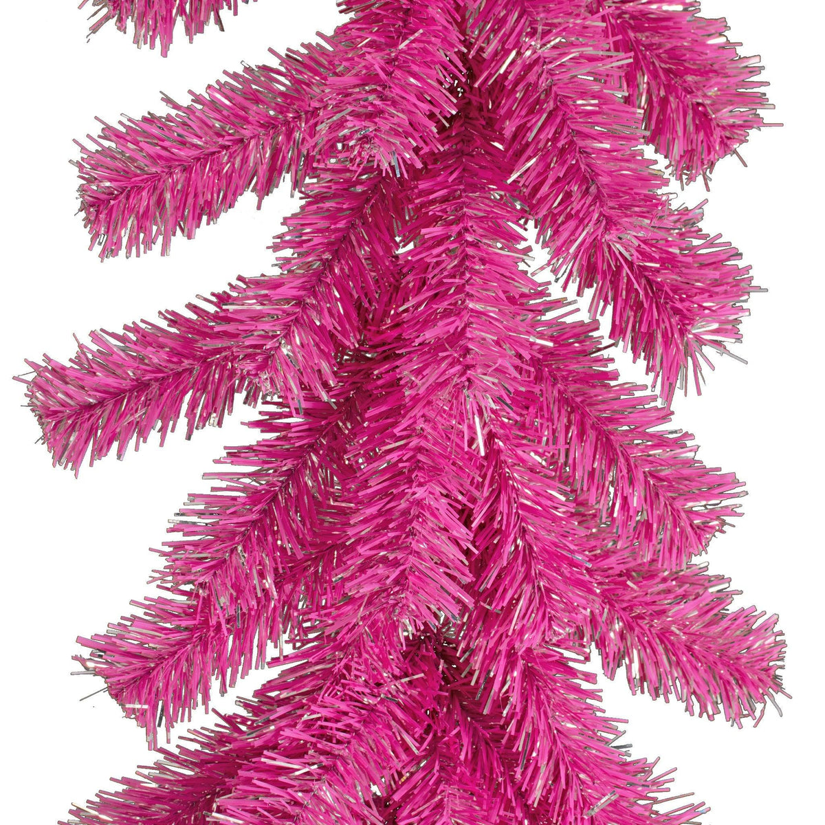   Shop for Lee Display's brand new 6FT Pink and Silver Tinsel Brush Garlands on sale now at leedisplay.com.