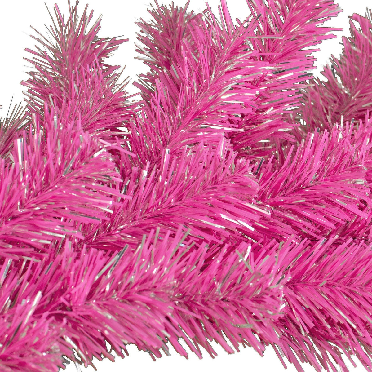   Shop for Lee Display's brand new 6FT Pink and Silver Tinsel Brush Garlands on sale now at leedisplay.com.