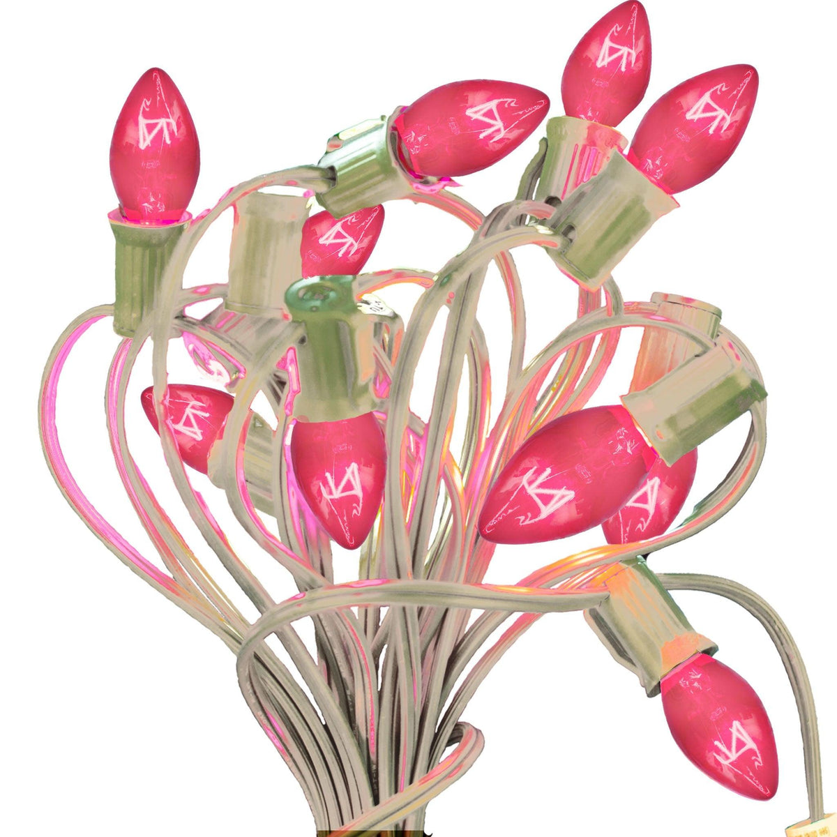 Buy brand new boxes of C-7 & C-9 Pink Christmas Light Bulbs at LeeDisplay.com