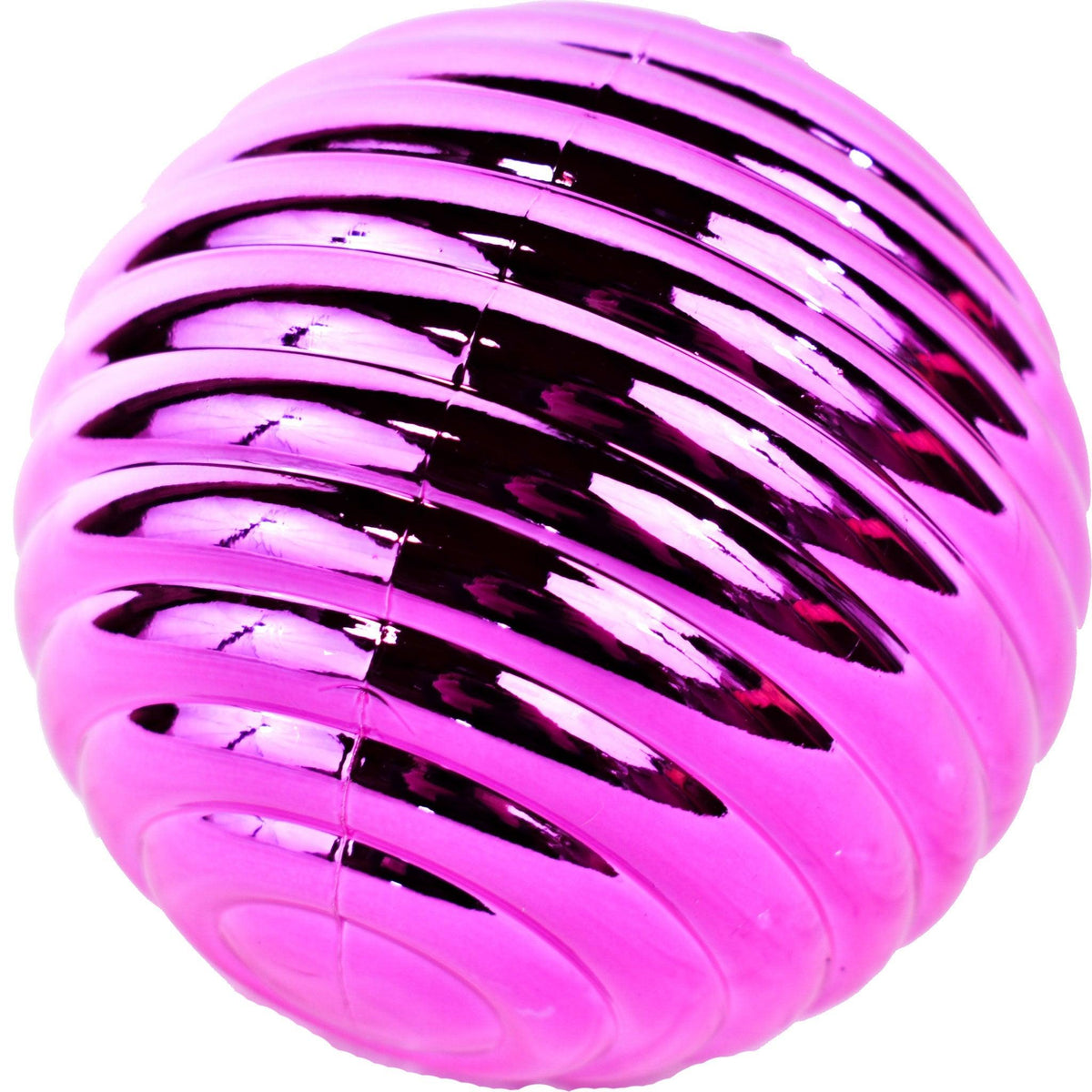 Lee Display offers brand new Shiny Pink Blush Ribbed Plastic Ball Ornaments at wholesale prices for affordable Christmas Tree Hanging and Holiday Decorating on sale at leedisplay.com