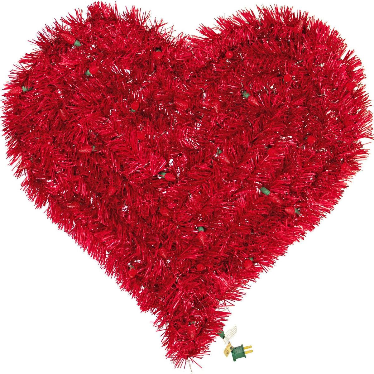 Pre-Lit Valentine's Day Tinsel Hearts with Lights - Lee Display