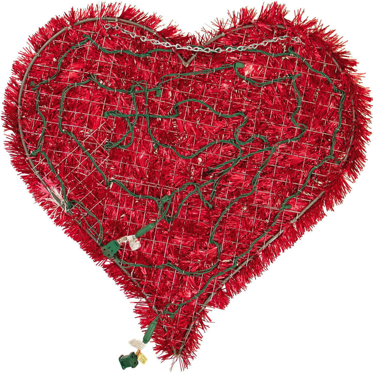 Pre-Lit Valentine's Day Tinsel Hearts with Lights - Lee Display