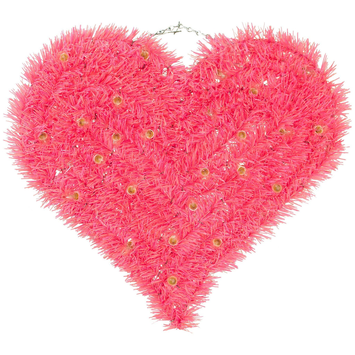 Pre-Lit Valentine's Day Tinsel Hearts with Lights - Lee Display