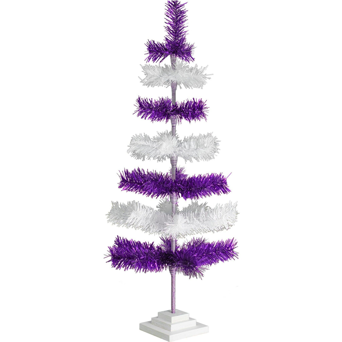 36in Purple & White Layered Tinsel Christmas Trees on sale at leedisplay.com