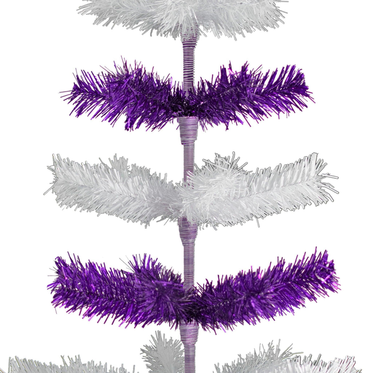 48in Purple & White Layered Tinsel Christmas Trees on sale at leedisplay.com