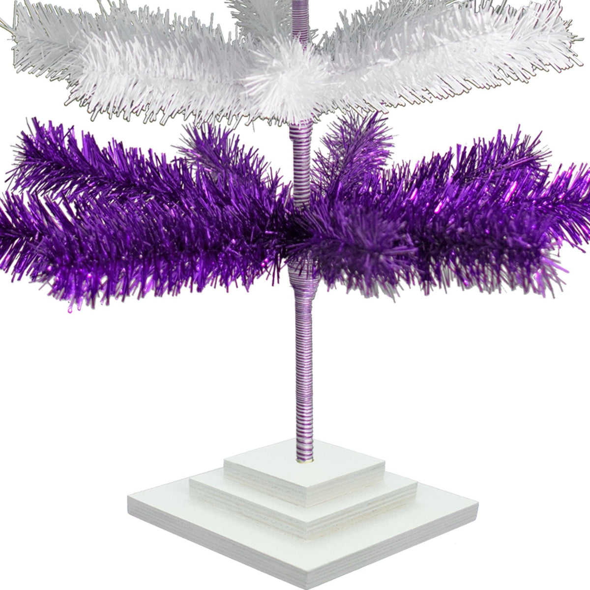 48in Purple & White Layered Tinsel Christmas Trees on sale at leedisplay.com