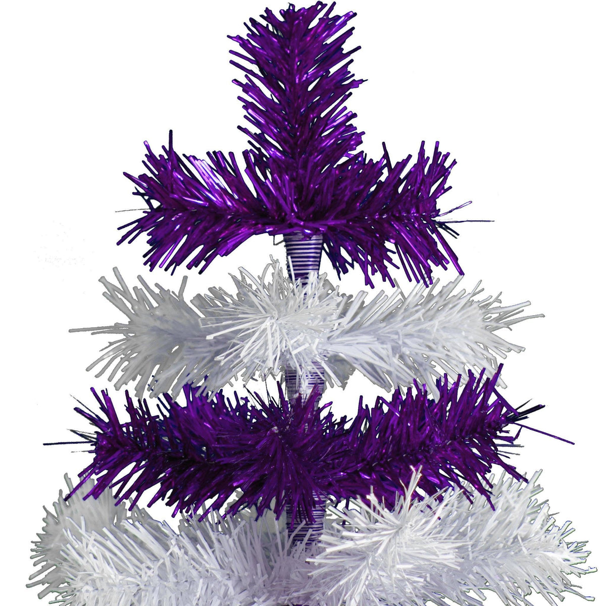 18in Purple & White Layered Tinsel Christmas Trees on sale at leedisplay.com