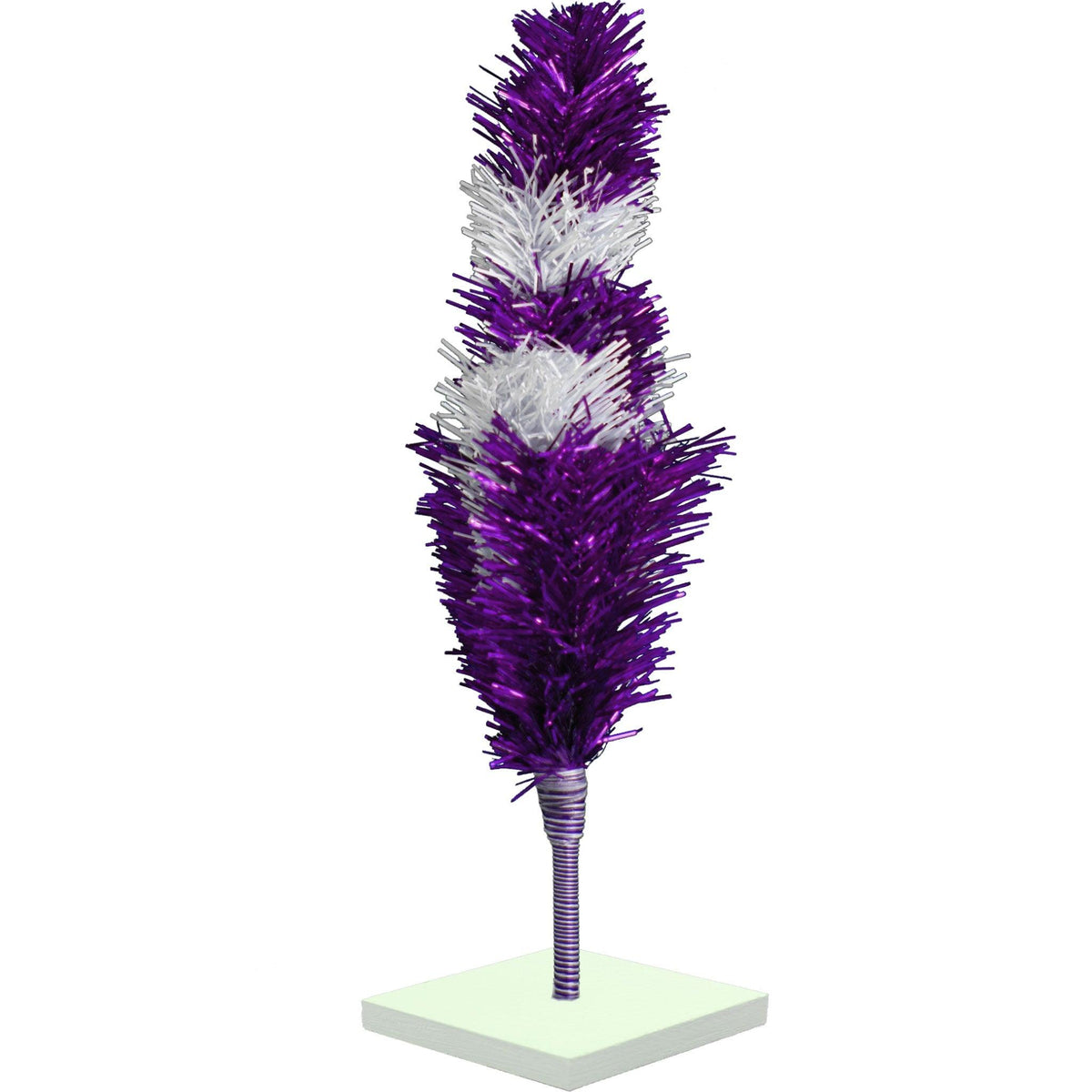 18in Purple & White Layered Tinsel Christmas Trees on sale at leedisplay.com