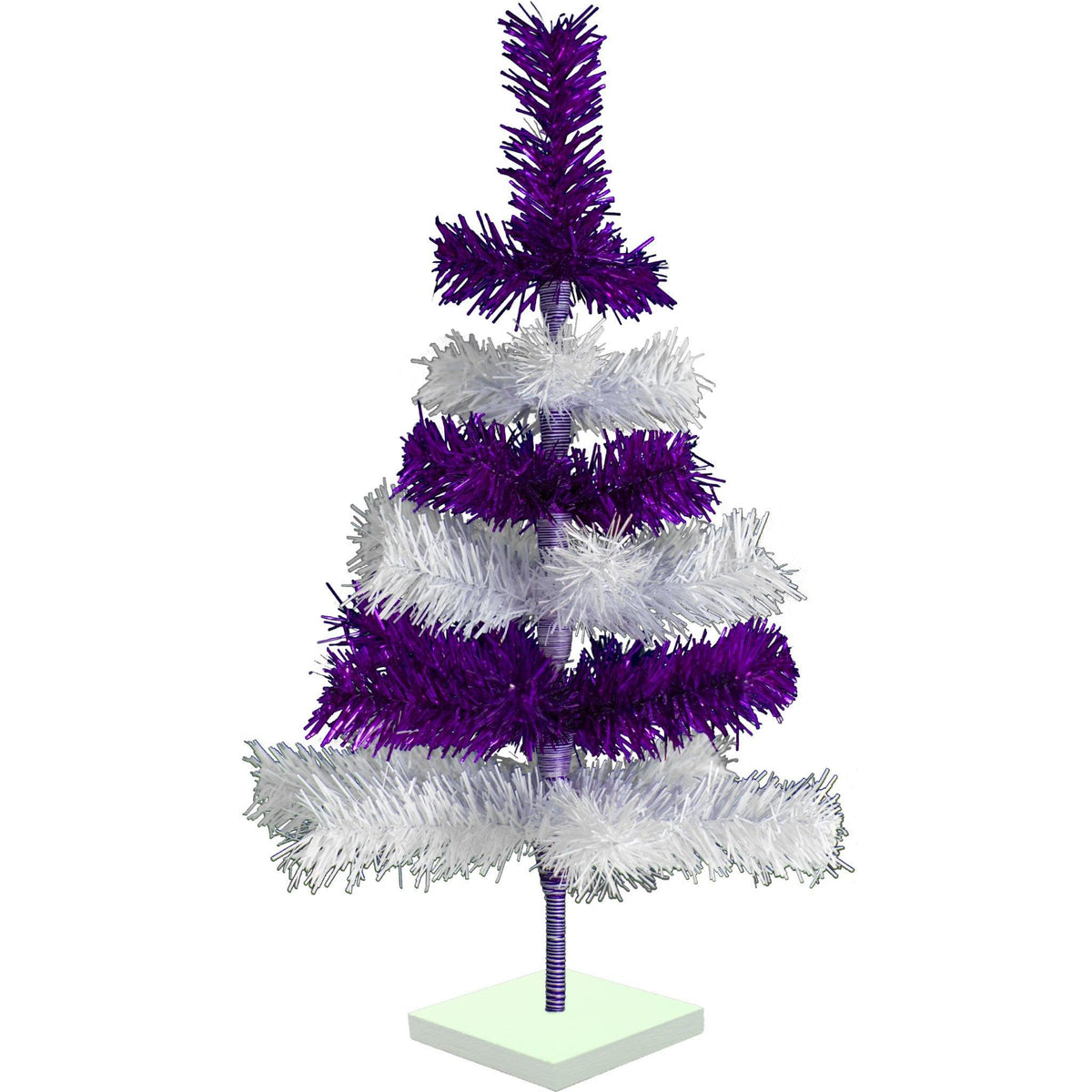 24in Purple & White Layered Tinsel Christmas Trees on sale at leedisplay.com