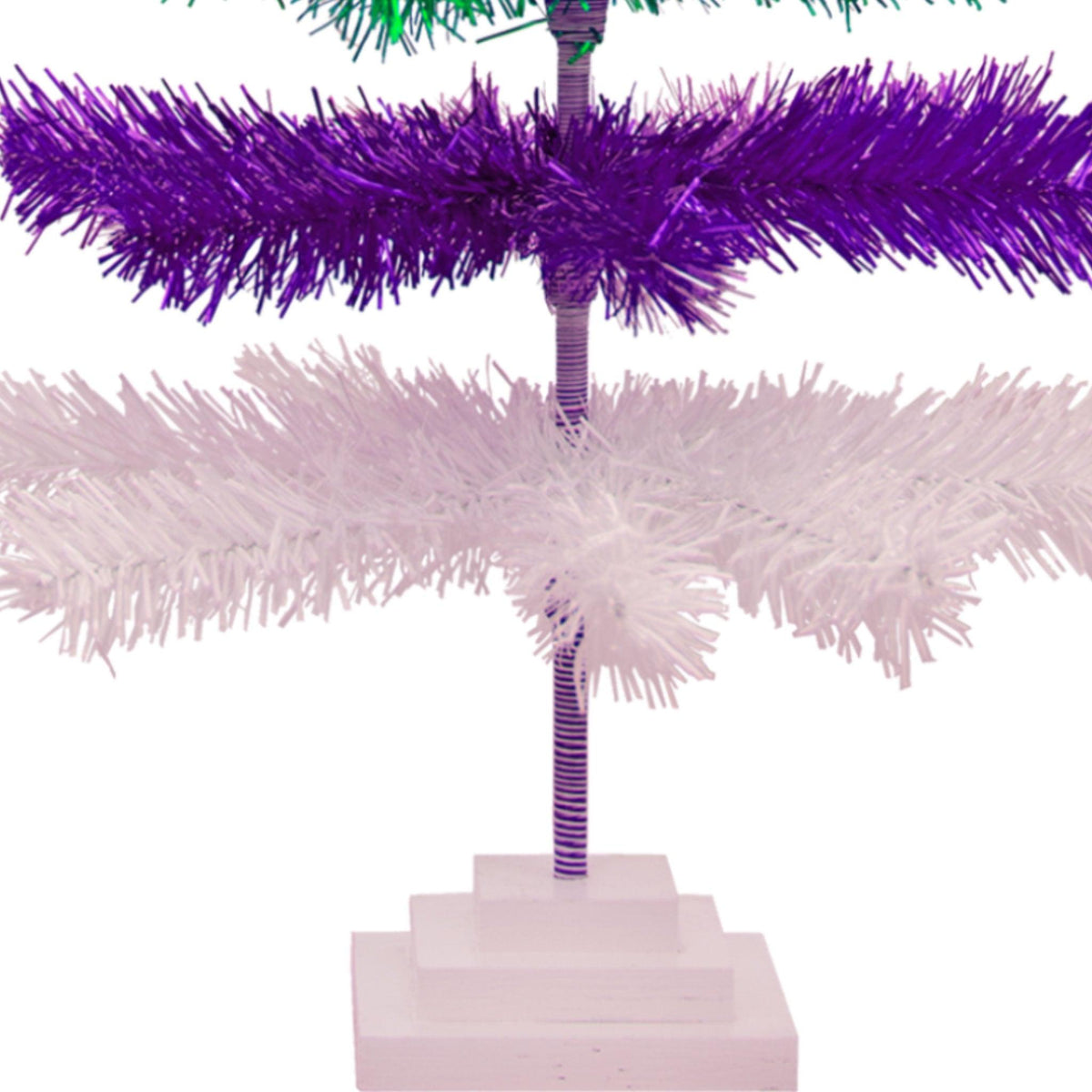 Purple, Green, & White Layered Tinsel Christmas Tree - Lee Display