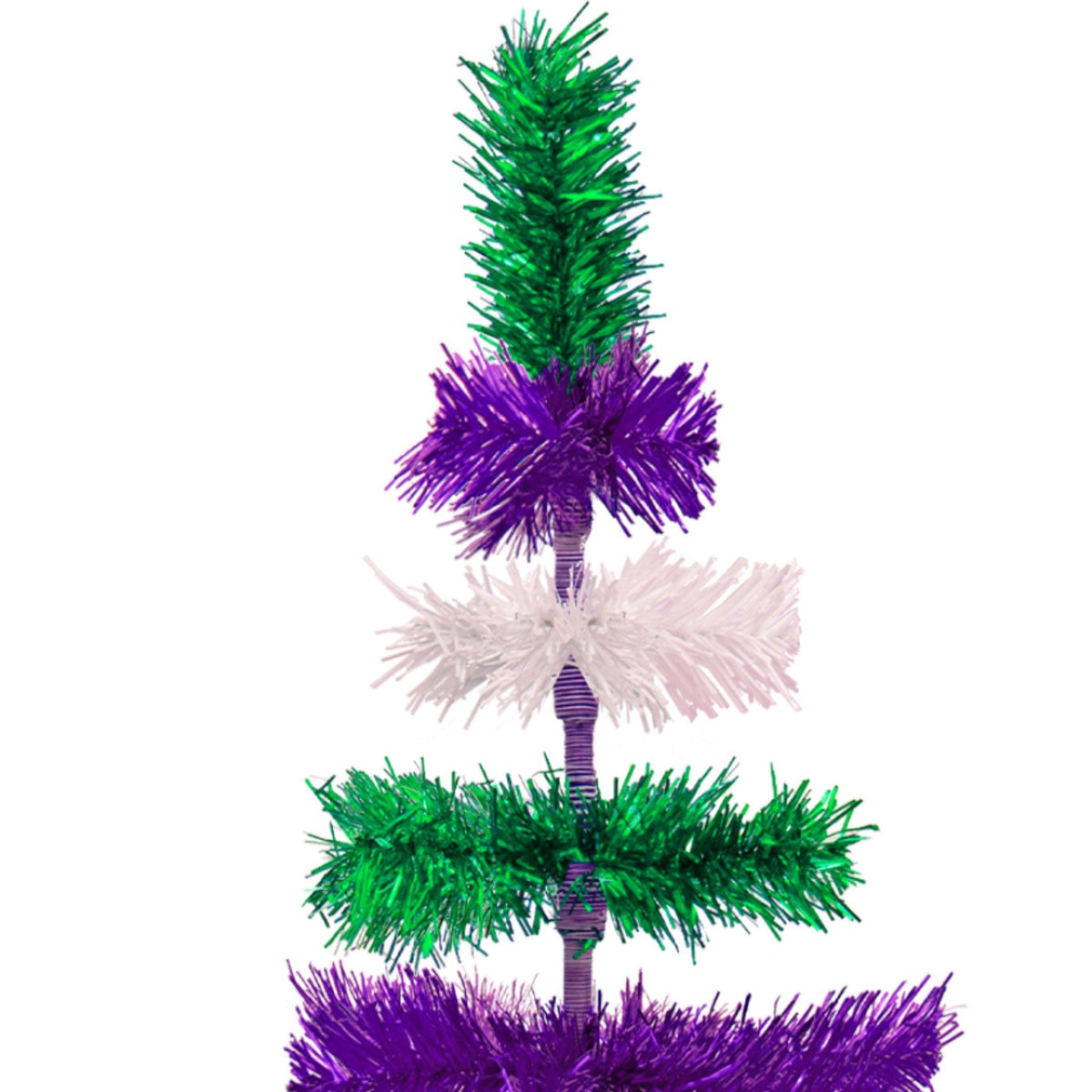 Purple, Green, & White Layered Tinsel Christmas Tree - Lee Display