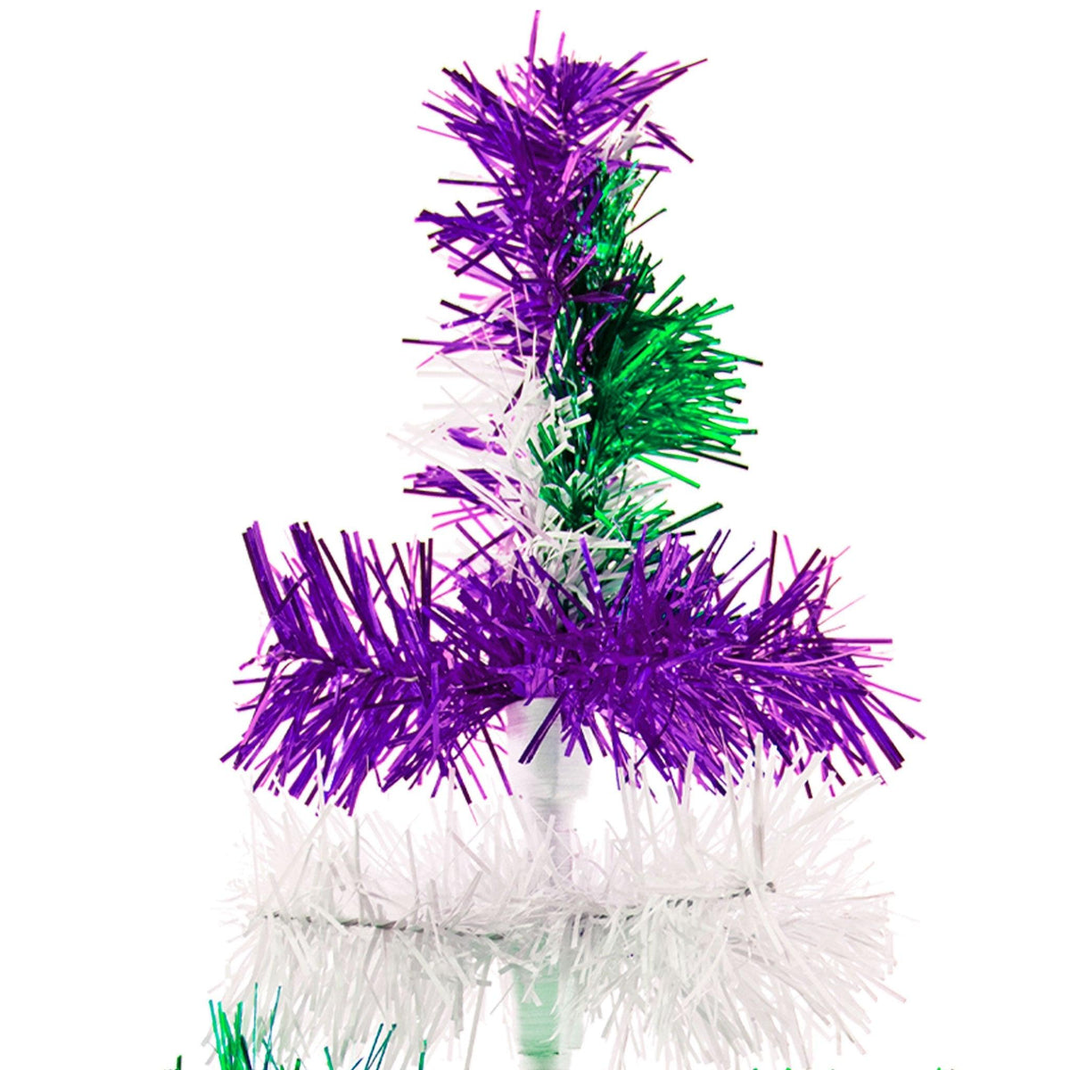 Purple, Green, & White Layered Tinsel Christmas Tree - Lee Display