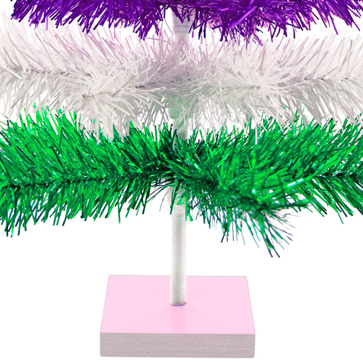 Purple, Green, & White Layered Tinsel Christmas Tree - Lee Display