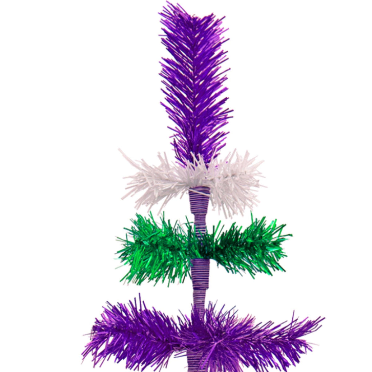 Purple, Green, & White Layered Tinsel Christmas Tree - Lee Display