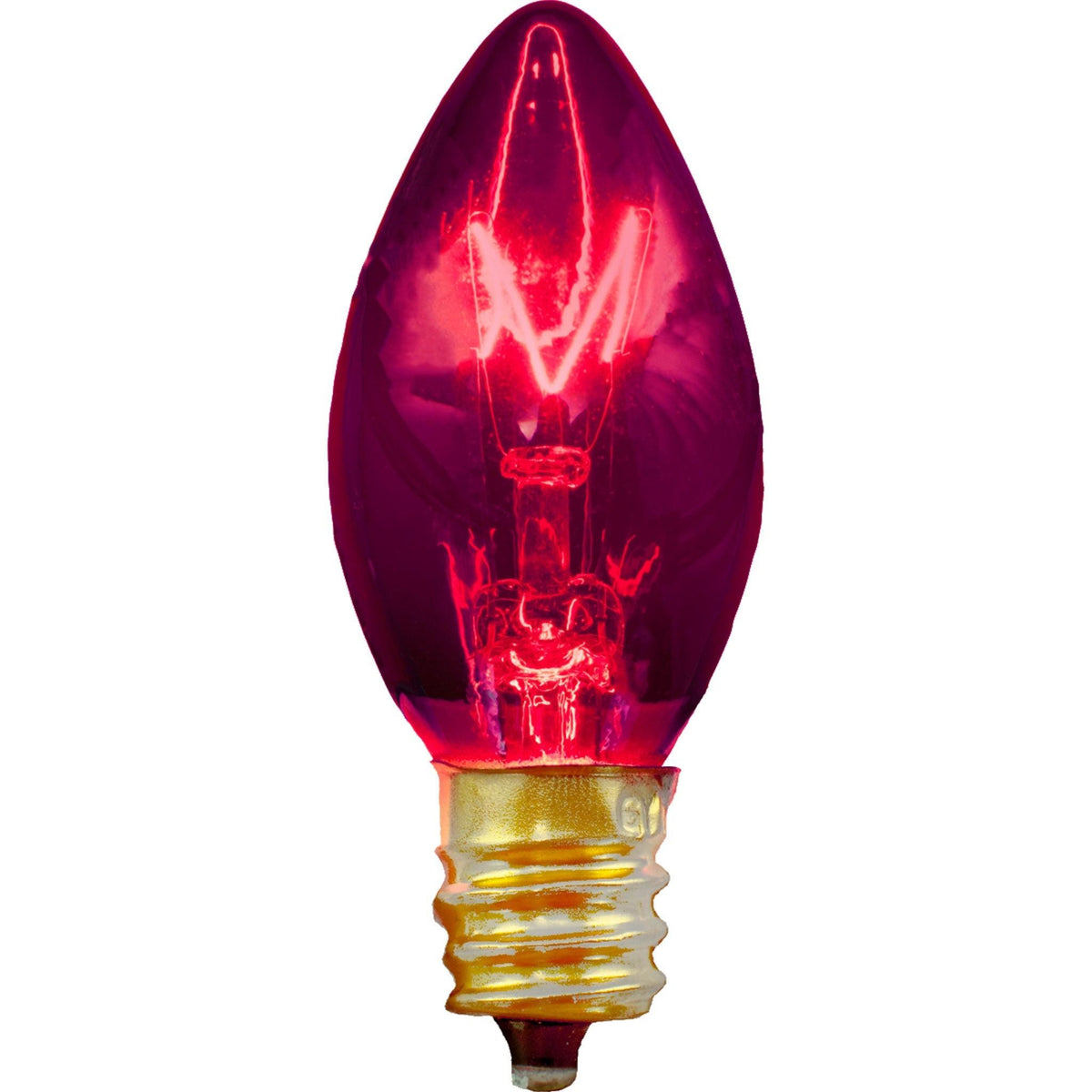 C-7 & C-9 Transparent Purple Candelabra Christmas Light Bulbs sold in a pack of 25 from leedisplay.com