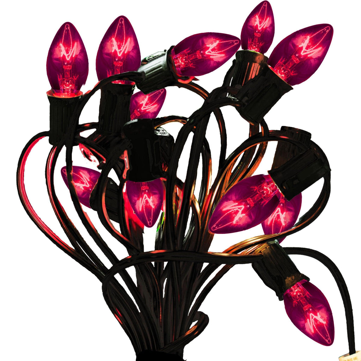 C-7 & C-9 Transparent Purple Candelabra Christmas Light Bulbs sold in a pack of 25 from leedisplay.com