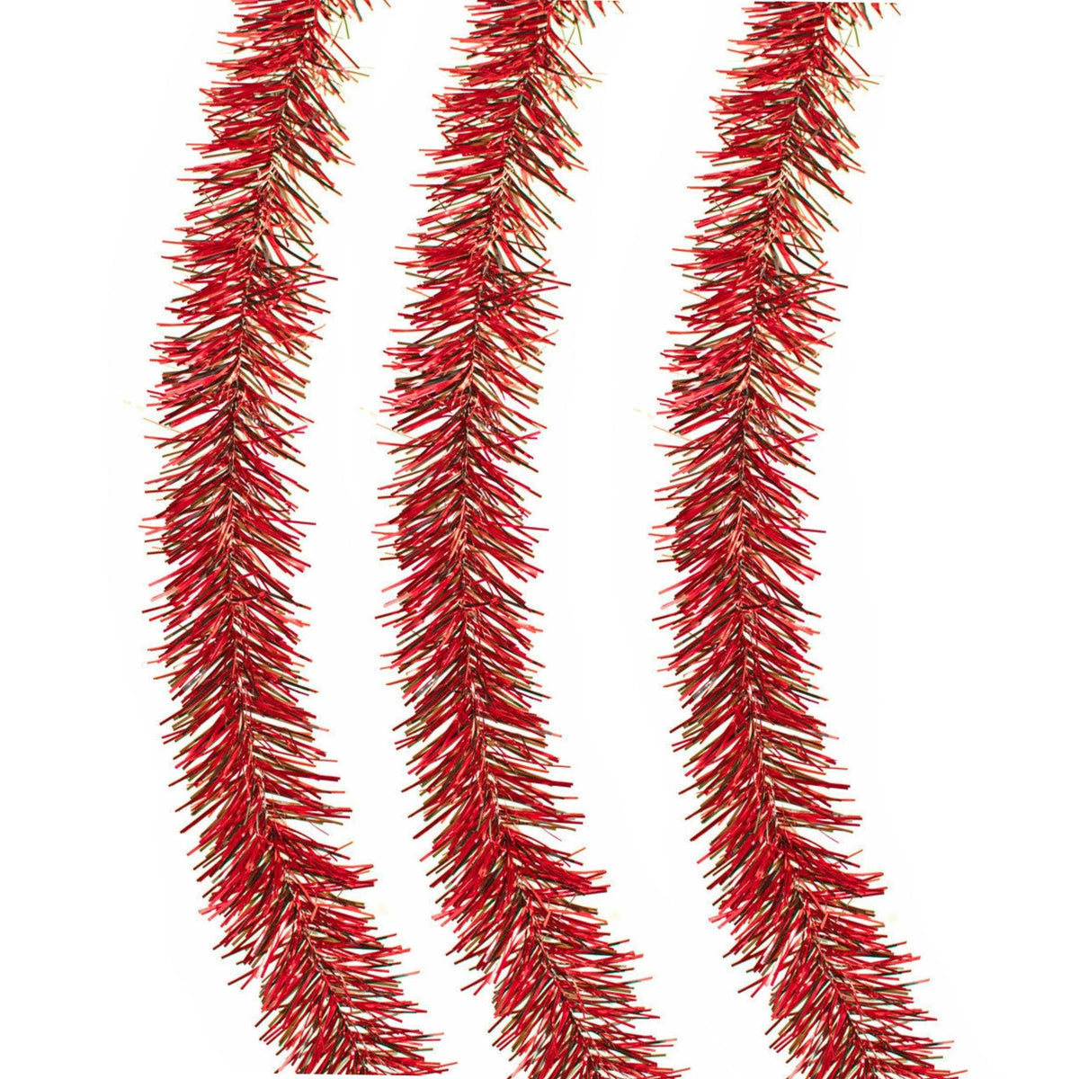 Lee Display's brand new 25ft Shiny Red and Black Tinsel Garlands and Fringe Embellishments on sale at leedisplay.com