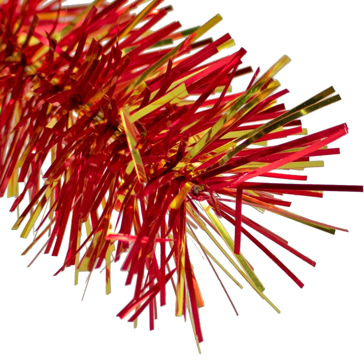 Lee Display's brand new 25ft Shiny Red and Gold Tinsel Garlands and Fringe Embellishments on sale now at leedisplay.com