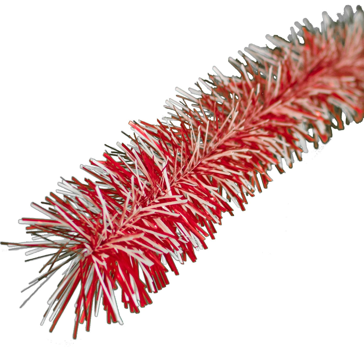 Lee Display's brand new 25ft Shiny Red and White Tinsel Garlands and Fringe Embellishments on sale at leedisplay.com