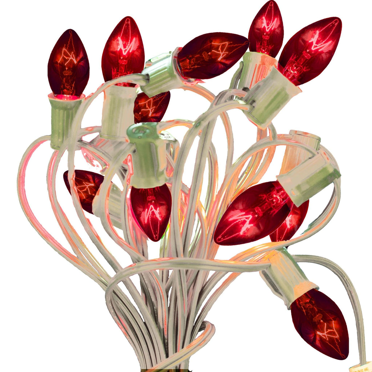 25FT C7/C9 Candelabra Style Red Outdoor String Light Bulb Sets sold by Lee Display.com