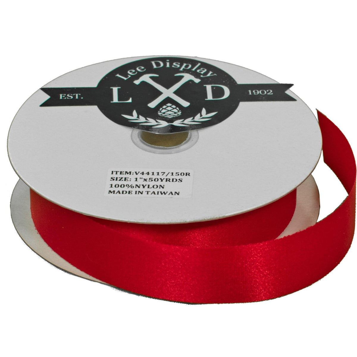 50 Yard Rolls of Red Christmas Ribbon on Sale at leedisplay.com