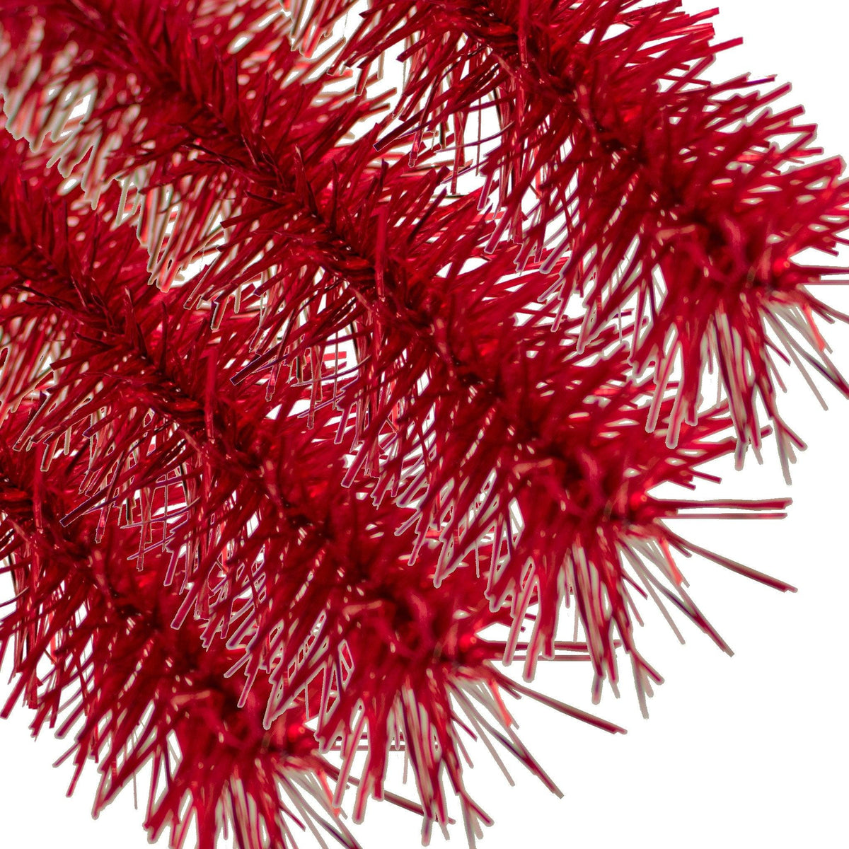 Lee Display's brand new 25ft Shiny Metallic Red Tinsel Garlands and Fringe Embellishments on sale at leedisplay.com