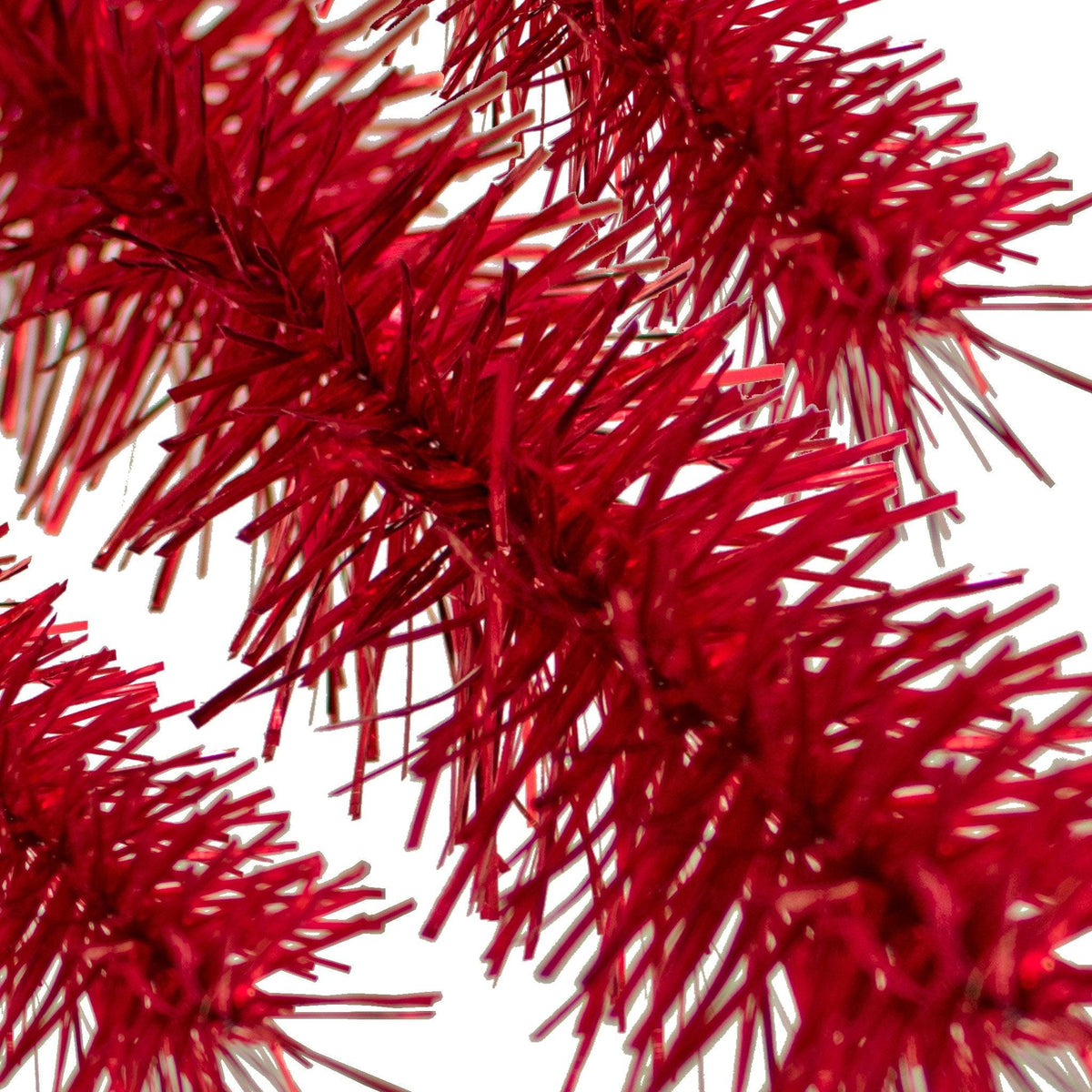 Lee Display's brand new 25ft Shiny Metallic Red Tinsel Garlands and Fringe Embellishments on sale at leedisplay.com