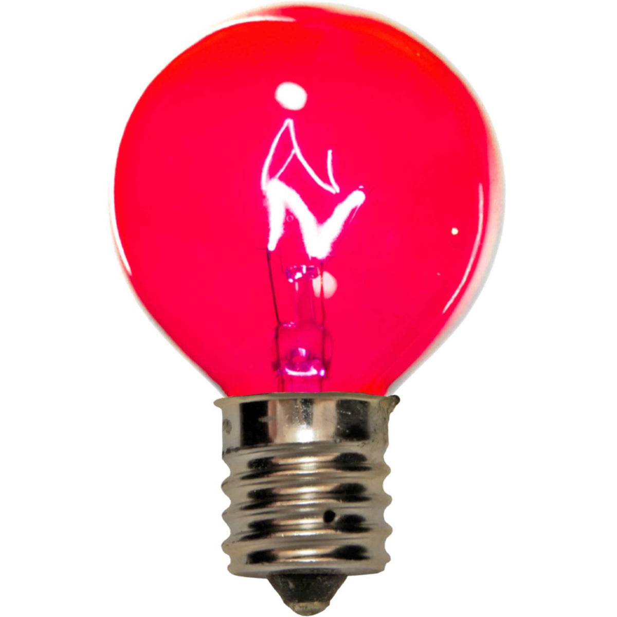 1 Box of 25 of brand new transparent Multi-Color Red, White, & Blue 4th of July G40 Globe Light Bulbs on sale at leedisplay.com