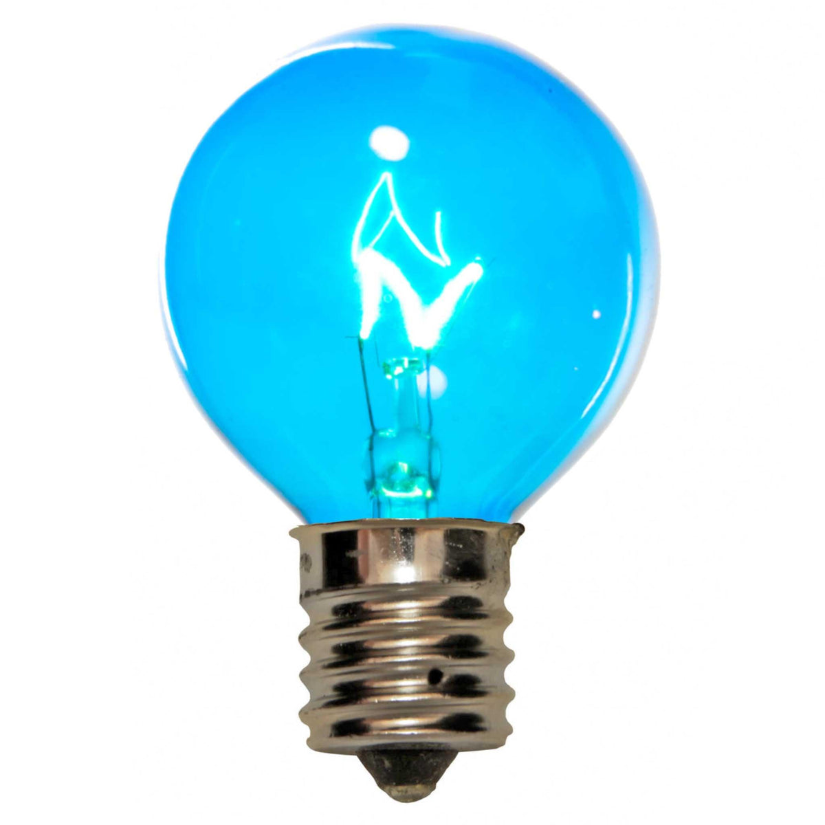 1 Box of 25 of brand new transparent Multi-Color Red, White, & Blue 4th of July G40 Globe Light Bulbs on sale at leedisplay.com