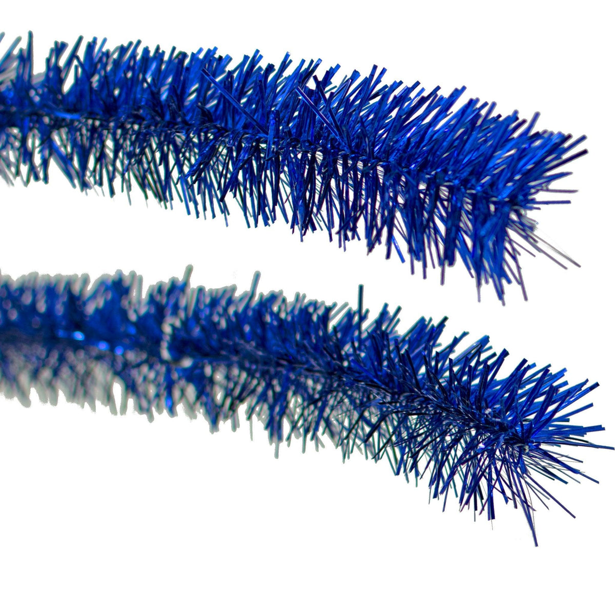 Lee Display's brand new 25ft Shiny Metallic Blue Tinsel Garlands and Fringe Embellishments on sale now at leedisplay.com