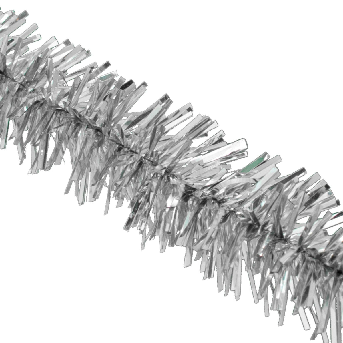 Lee Display's brand new 25ft Metallic Silver Tinsel Garlands and Fringe Embellishments on sale at leedisplay.com