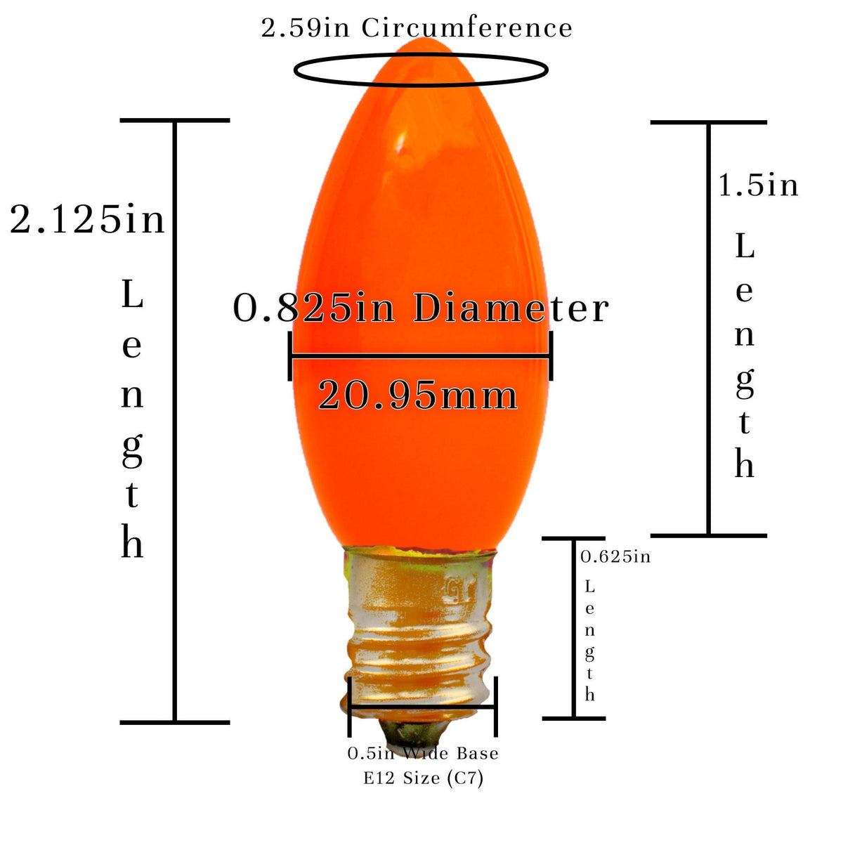 Buy brand new boxes of C-7 & C-9 Solid Ceramic Orange Christmas Light Bulbs at LeeDisplay.com