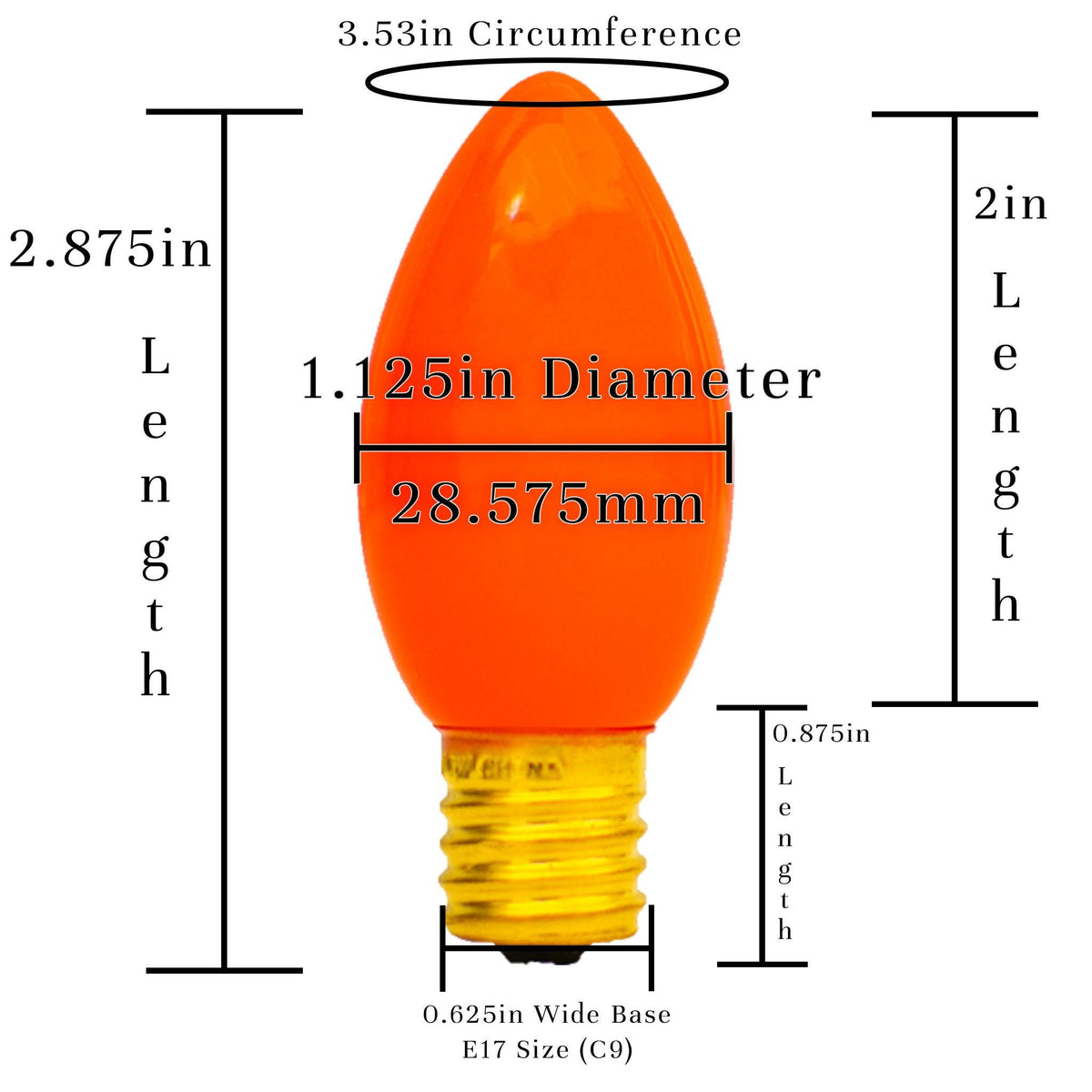 Buy brand new boxes of C-7 & C-9 Solid Ceramic Orange Christmas Light Bulbs at LeeDisplay.com