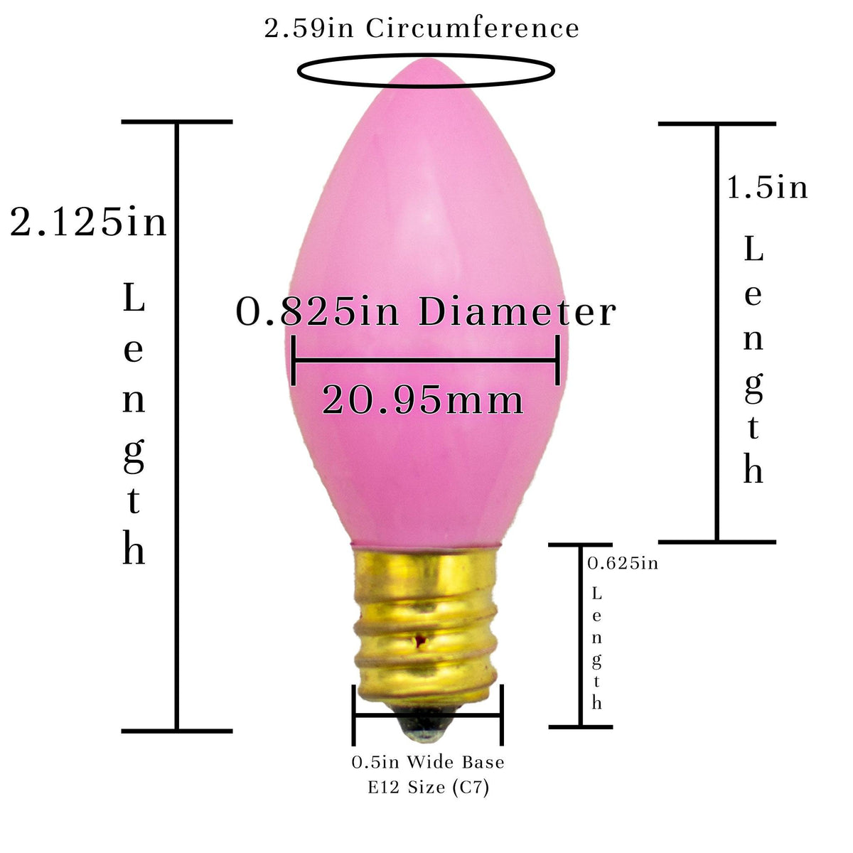 Buy brand new boxes of C-7 & C-9 Solid Ceramic Pink Christmas Light Bulbs at LeeDisplay.com