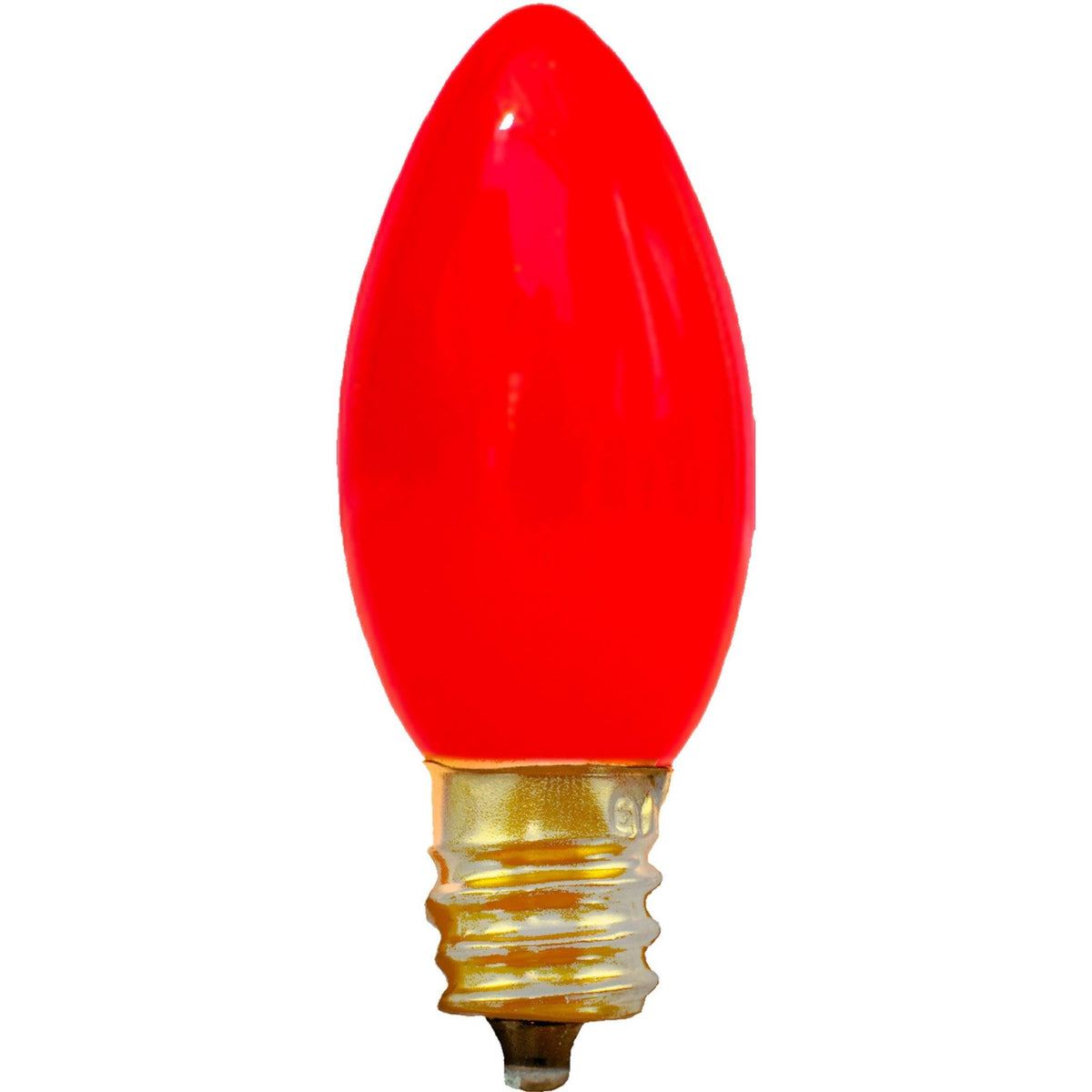 Lee Display's Classic C7/C9 Candelabra Style Solid Ceramic Red Christmas Light Bulbs on sale at leedisplay.com